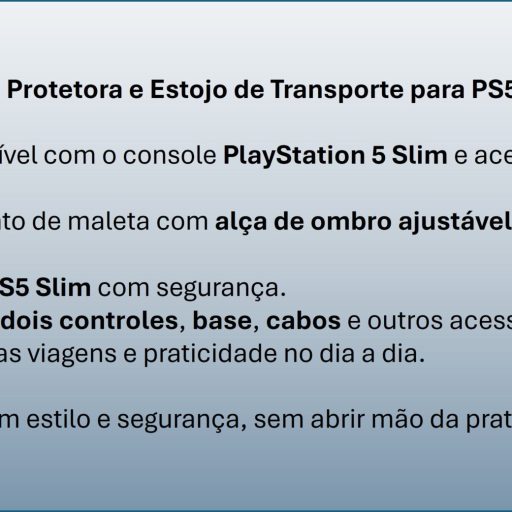 Estojo rígido para PS5 SLIM Descrição